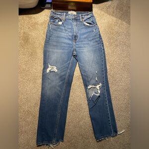 Abercrombie & Fitch Light Blue Ankle Straight Jeans